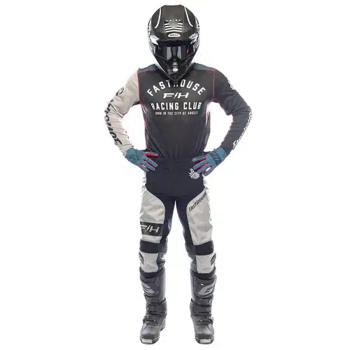 חליפת רכיבה פסטהאוס שחור טורקיז – Fasthouse Grindhouse Club Light AirCooled Gray/Black/Teal