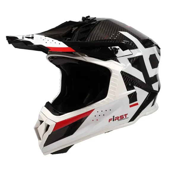 קסדת קרבון פירסט שחור/לבן - F1RST CARBON STRIKER - XS