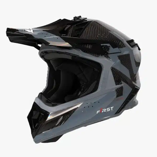 קסדת קרבון פירסט שחור/אפור - F1RST CARBON STRIKER - L