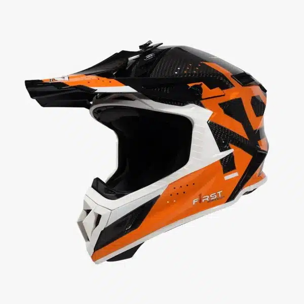 קסדת קרבון פירסט שחור/כתום - F1RST CARBON STRIKER - S