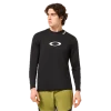 חולצת Oakley Free Ride RC LS Jersey מבט קדמי מבט צד על גזרת Relaxed Fit עם פנלי רשת תקריב על בד Hydrolix™ נושם מבט אחורי על לוגו Oakley והגימור הארוך לגב