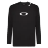 חולצת Oakley Free Ride RC LS Jersey מבט קדמי מבט צד על גזרת Relaxed Fit עם פנלי רשת תקריב על בד Hydrolix™ נושם מבט אחורי על לוגו Oakley והגימור הארוך לגב
