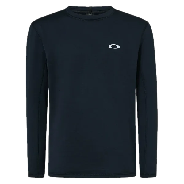 חולצת Oakley Seeker Thermal Grid LS Jersey מבט קדמי תקריב על מבנה הבד Thermal Grid הטכני מבט צד על גזרה צמודה ושרוולים ארוכים מבט אחורי על אזורי רשת ואוורור
