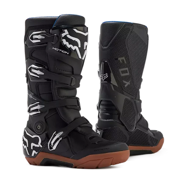 מגפי רכיבה אנדורו FOX Motion X שחור חום – מבט צד וקדמי