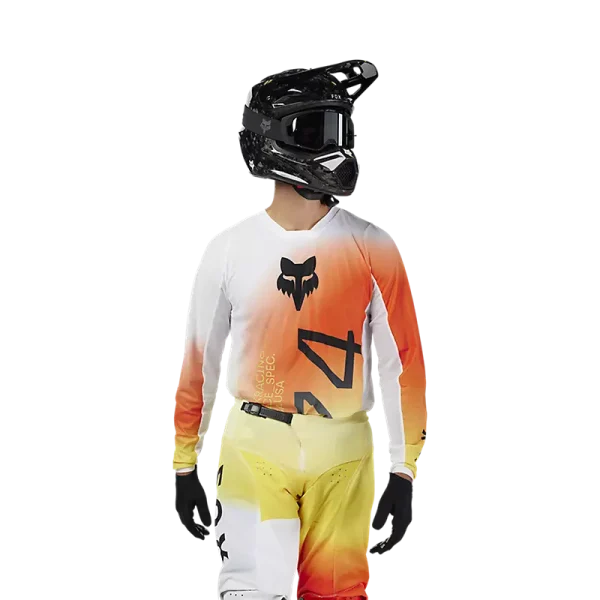חולצת רכיבה פוקס לבן/כתום – FOX 180 Air Haze Jersey דוגמן