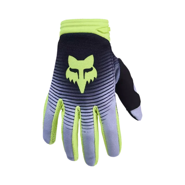 כפפות רכיבה נוער פוקס אפור צהוב – FOX YOUTH 180 Collect Glove