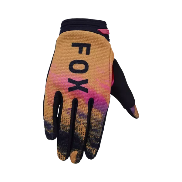 כפפות רכיבה נוער FOX 180 Kairos כתום – מבט קדמי