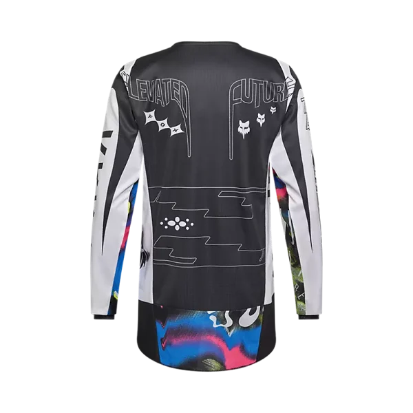 חולצת רכיבה פוקס לבן שחור – FOX 180 Image Cosmo Jersey גב החולצה