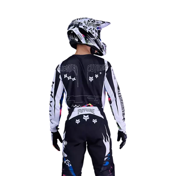 חולצת רכיבה פוקס לבן שחור – FOX 180 Image Cosmo Jersey דוגמן גב