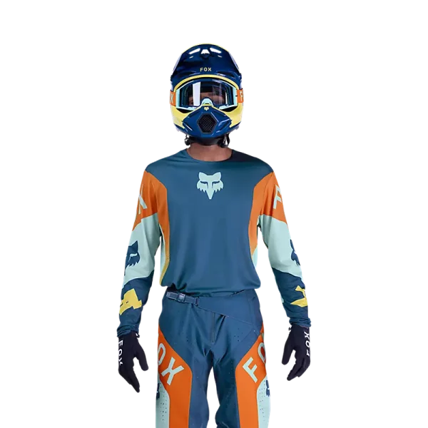 חולצת רכיבה פוקס כחול/כתום – FOX 360 Tine Jersey דוגמן