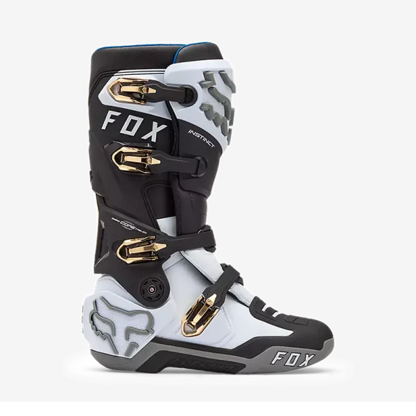 מגפי רכיבה FOX Instinct לבן שחור אפור – מבט צד