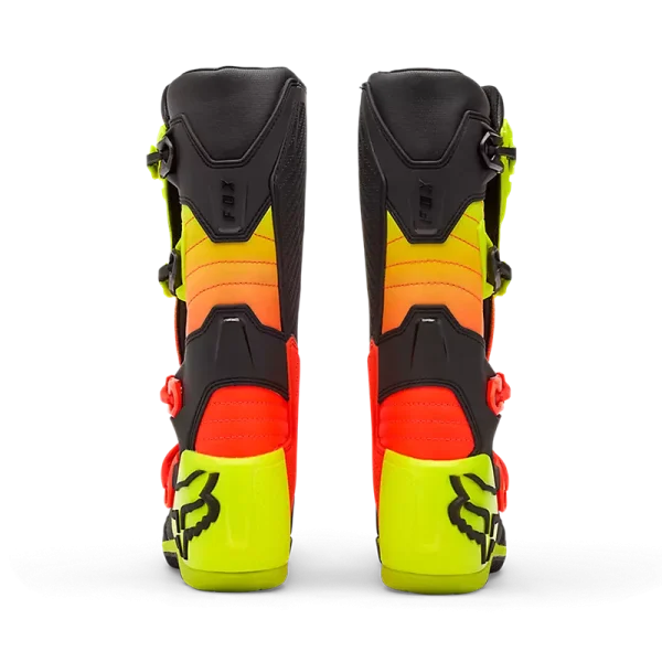 מגפי רכיבה FOX Comp כתום צהוב – מבט אחורי