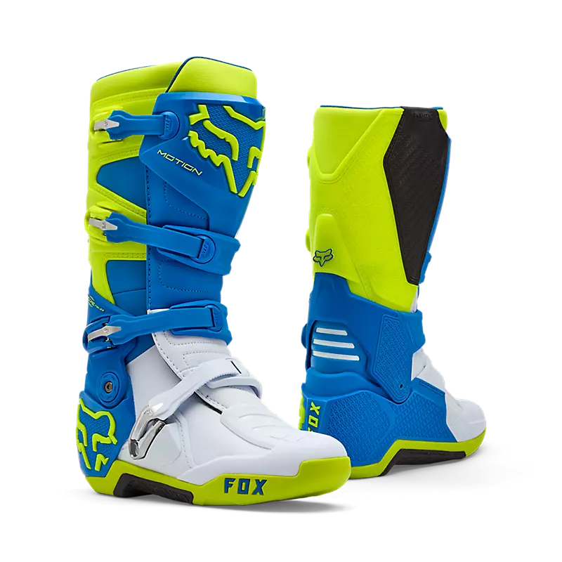 מגפי FOX Motion כחול צהוב – מבט צד
