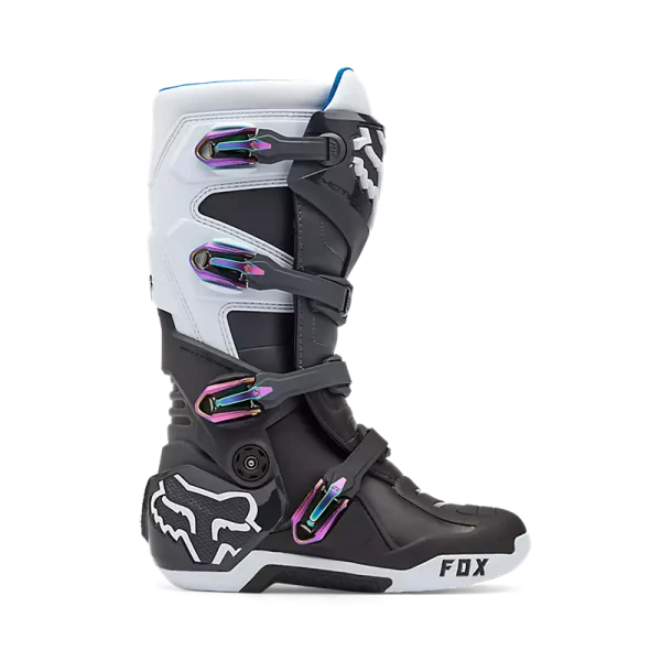 מגפי רכיבה FOX Motion שחור אפור לבן – מבט צד
