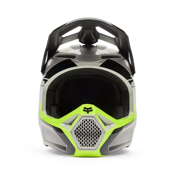 קסדת שטח FOX V1 Collect אפור צהוב – מבט קדמי