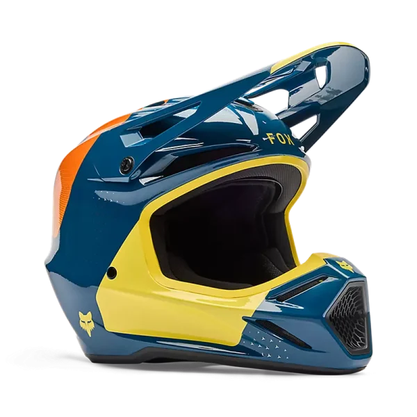 קסדת שטח פוקס כחול/צהוב – FOX V3 Tine