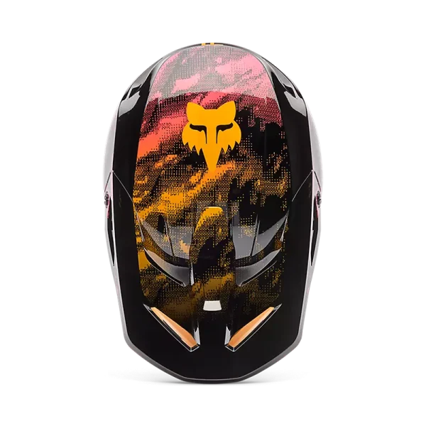 קסדת שטח פוקס שחור/כתום – FOX YOUTH V1 Kairos מלמעלה