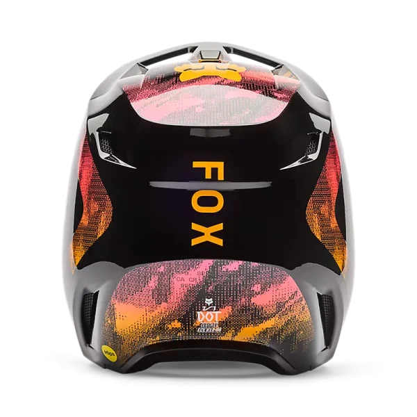 קסדת שטח פוקס שחור/כתום – FOX YOUTH V1 Kairos מאחורה