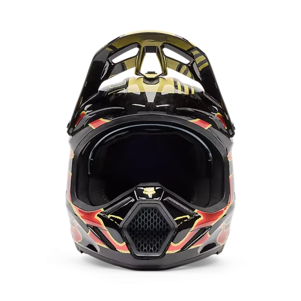 קסדת שטח פוקס שחור צהוב – FOX V3 RS Inning מבט מקדימה