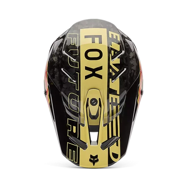 קסדת שטח פוקס שחור צהוב – FOX V3 RS Inning מבט מלמעלה