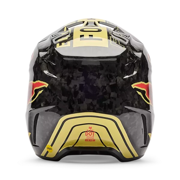 קסדת שטח פוקס שחור צהוב – FOX V3 RS Inning מבט מאחור