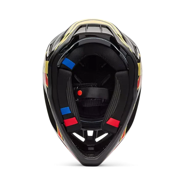 קסדת שטח פוקס שחור צהוב – FOX V3 RS Inning מבט פנימי לריפודים