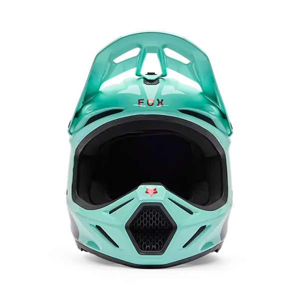 קסדת שטח פוקס טורקיז – FOX V3 Drip מבט מקדימה