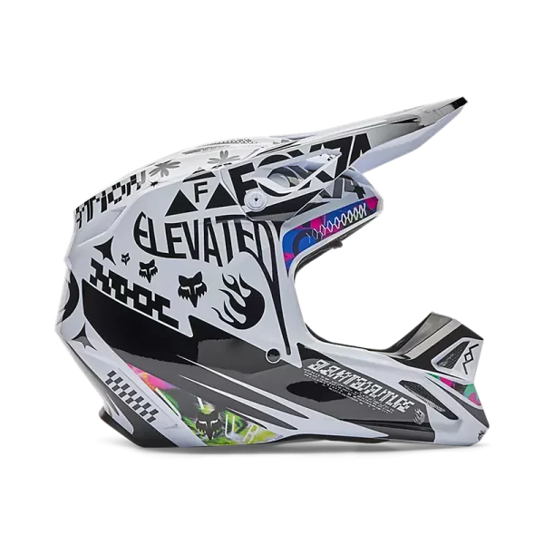 קסדת שטח פוקס לבן שחור – FOX V1 Image Cosmo מבט מהצד