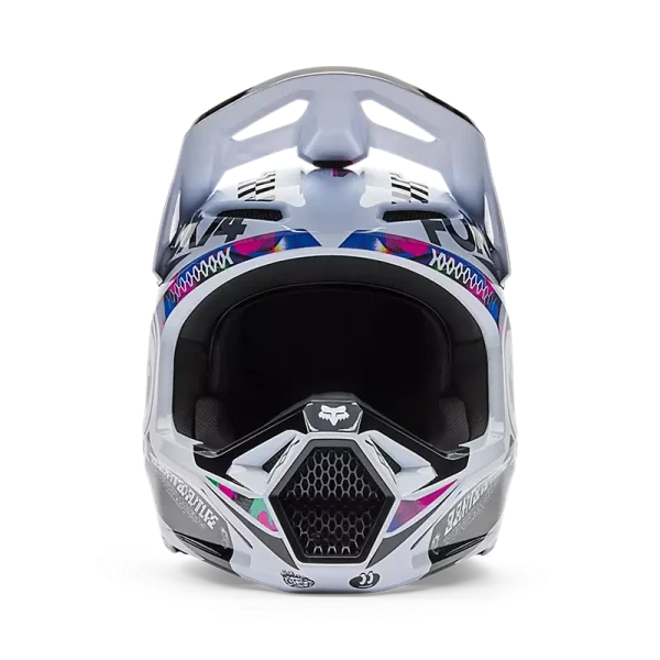 קסדת שטח פוקס לבן שחור – FOX V1 Image Cosmo מבט קידמי