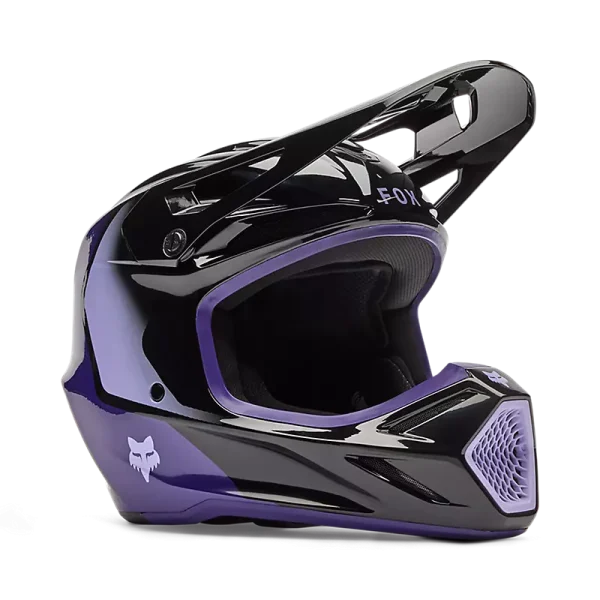 קסדת שטח נוער פוקס שחור סגול – FOX YOUTH V3 Spire