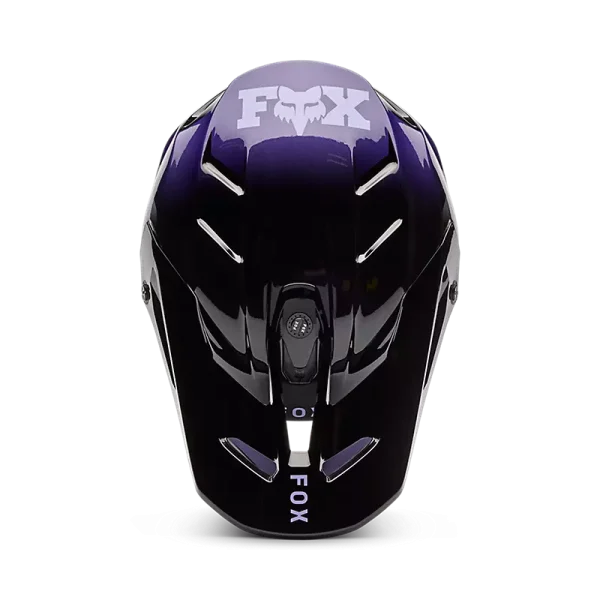 קסדת שטח נוער פוקס שחור סגול – FOX YOUTH V3 Spire מבט מלמעלה