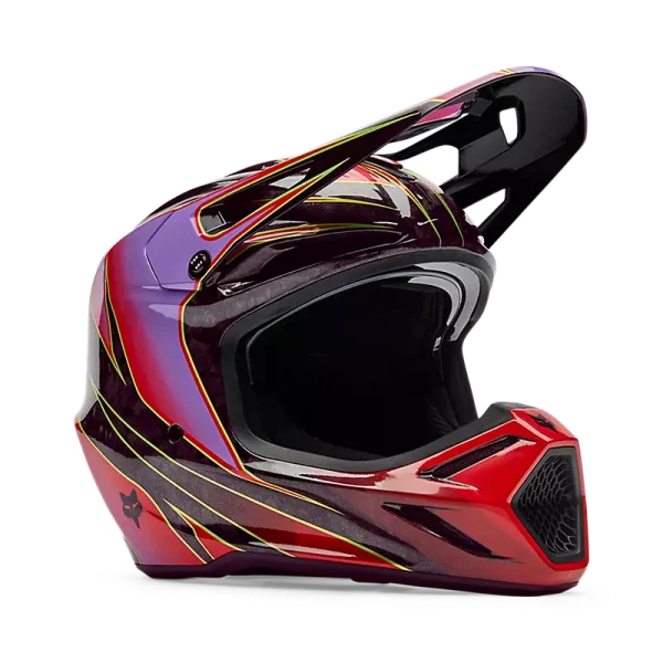 קסדת שטח FOX V3 RS Canvas אקווה – מבט צד קדמי