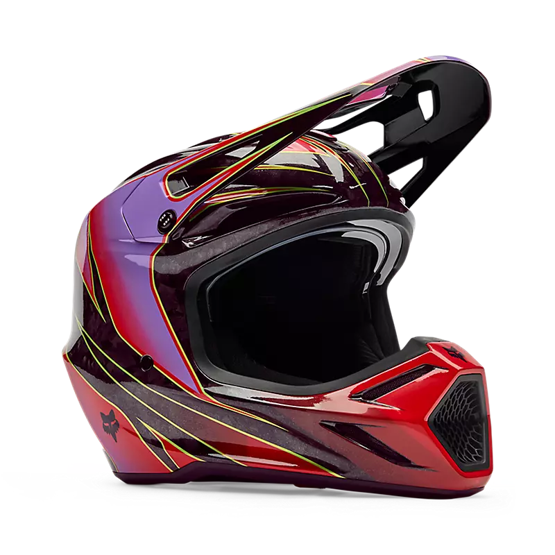 קסדת שטח FOX V3 RS Canvas אקווה – מבט צד קדמי