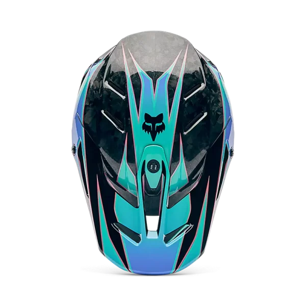 קסדת שטח FOX V3 RS Canvas אקווה – מבט מלמעלה