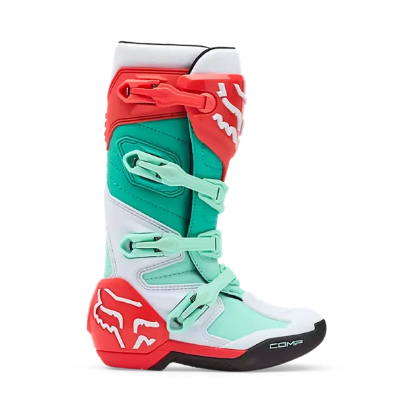 מגפי רכיבה FOX Comp טורקיז כתום - מבט צד