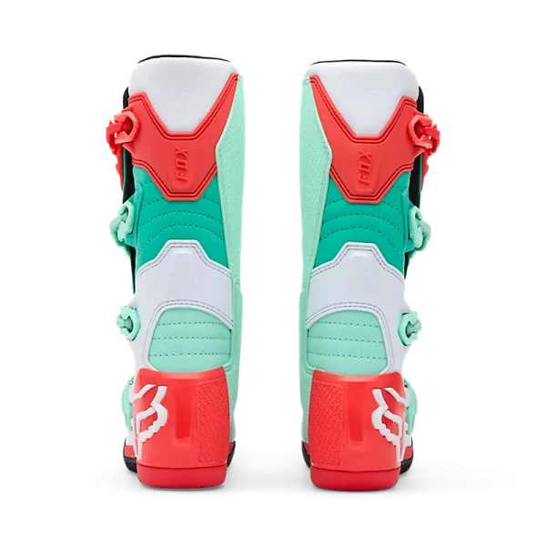 מגפי רכיבה FOX Comp טורקיז כתום - מבט אחורי