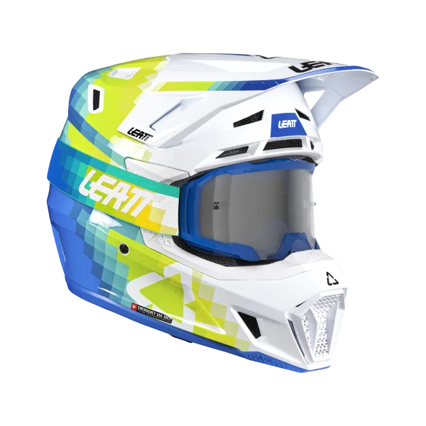 קסדת שטח ליט כולל משקף כחול – LEATT MOTO 7.5 V26 Pixel Blue