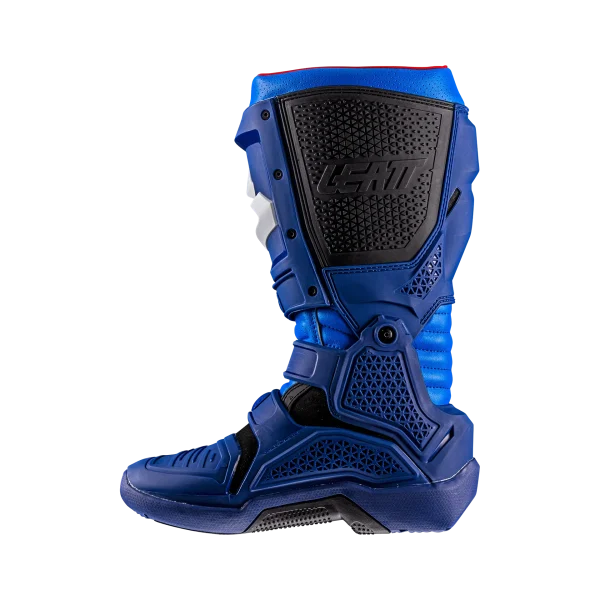 מגף רכיבה LEATT 4.5 Enduro כחול מבט צד שמאל עם מבנה גמיש ואחיזת אופנוע