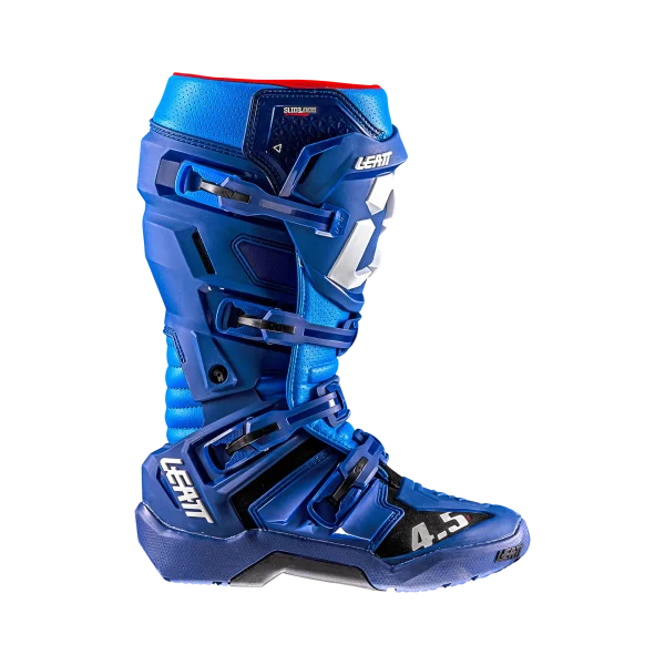 מגף רכיבה LEATT 4.5 Enduro כחול מבט צד ימין עם מערכת סגירה SlideLock