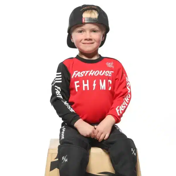 חולצת רכיבה פעוטות פסטהאוס אדום/שחור – Fasthouse Toddler Akin Jersey - 3T