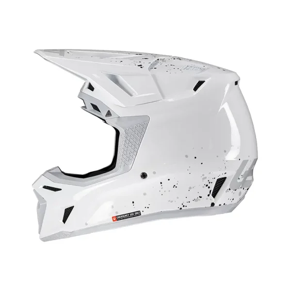 קסדת שטח ליט כולל משקף לבן – LEATT MOTO 8.5 V25 HELMET KIT מבט מהצד